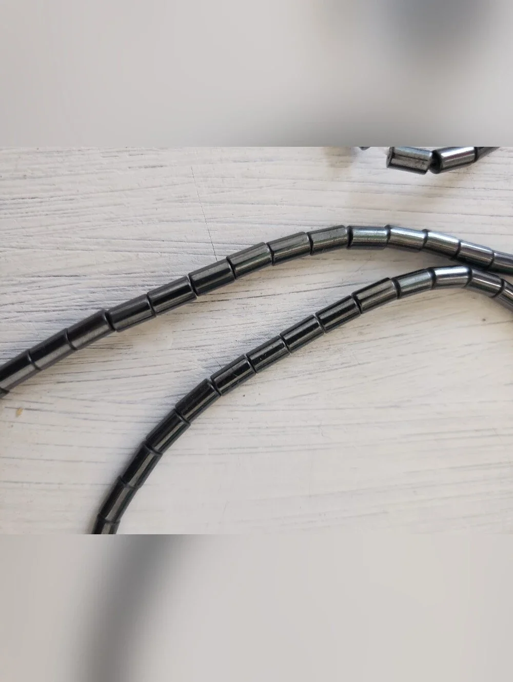 hematite tube beads this mirror